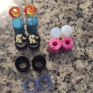 0g lot acrylic stone silicone glass plugs tunnels